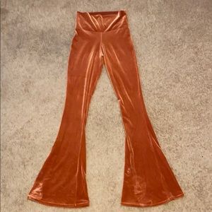 High waist velvet bell bottoms
